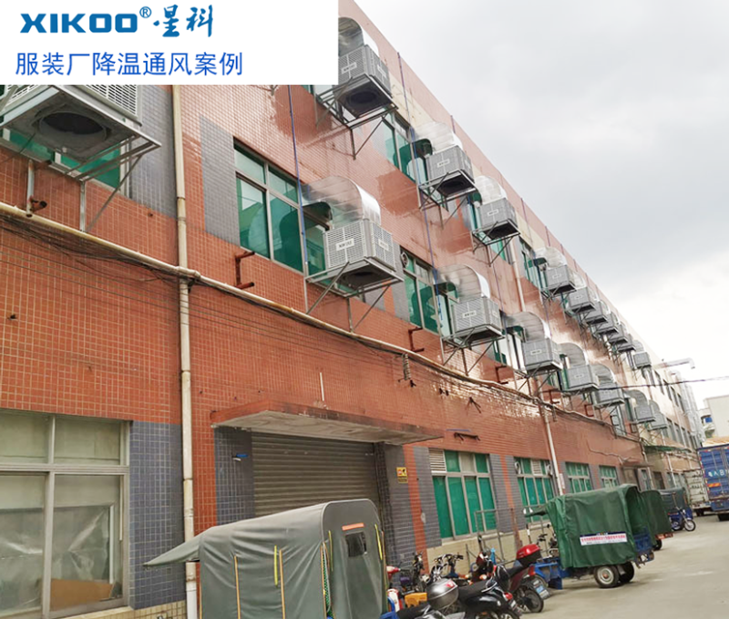 服裝廠降溫通風使用工業環保空調案例